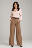 Tailored Wide Leg Pants - Golden Brown