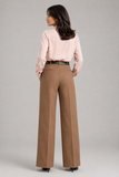 Tailored Wide Leg Pants - Golden Brown