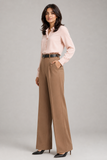 Tailored Wide Leg Pants - Golden Brown