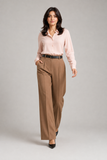 Tailored Wide Leg Pants - Golden Brown