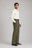 Mens Tailored Wide Leg Pants - Olive Green