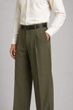 Mens Tailored Wide Leg Pants - Olive Green