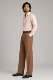 Mens Tailored Wide Leg Pants - Golden Brown