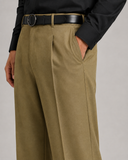 Mens Tailored Wide Leg Pants - Golden Brown