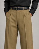 Mens Tailored Wide Leg Pants - Golden Brown