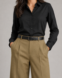 Tailored Wide Leg Pants - Golden Brown