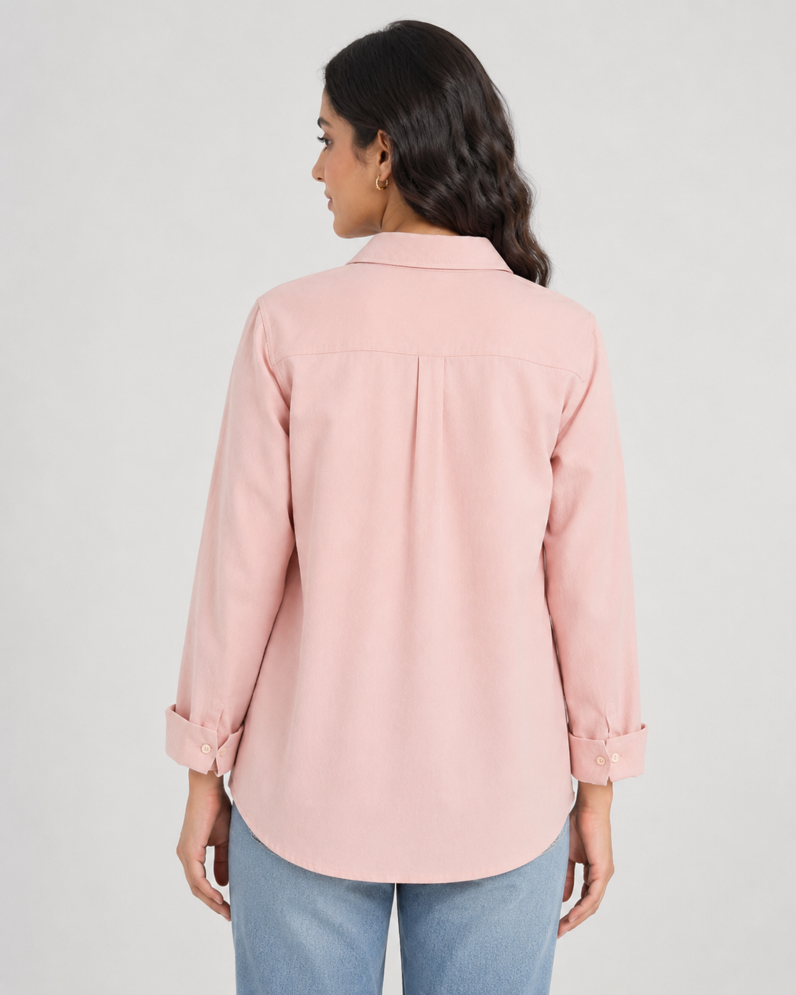 Women’s Cotton Button Down Shirt - Pink