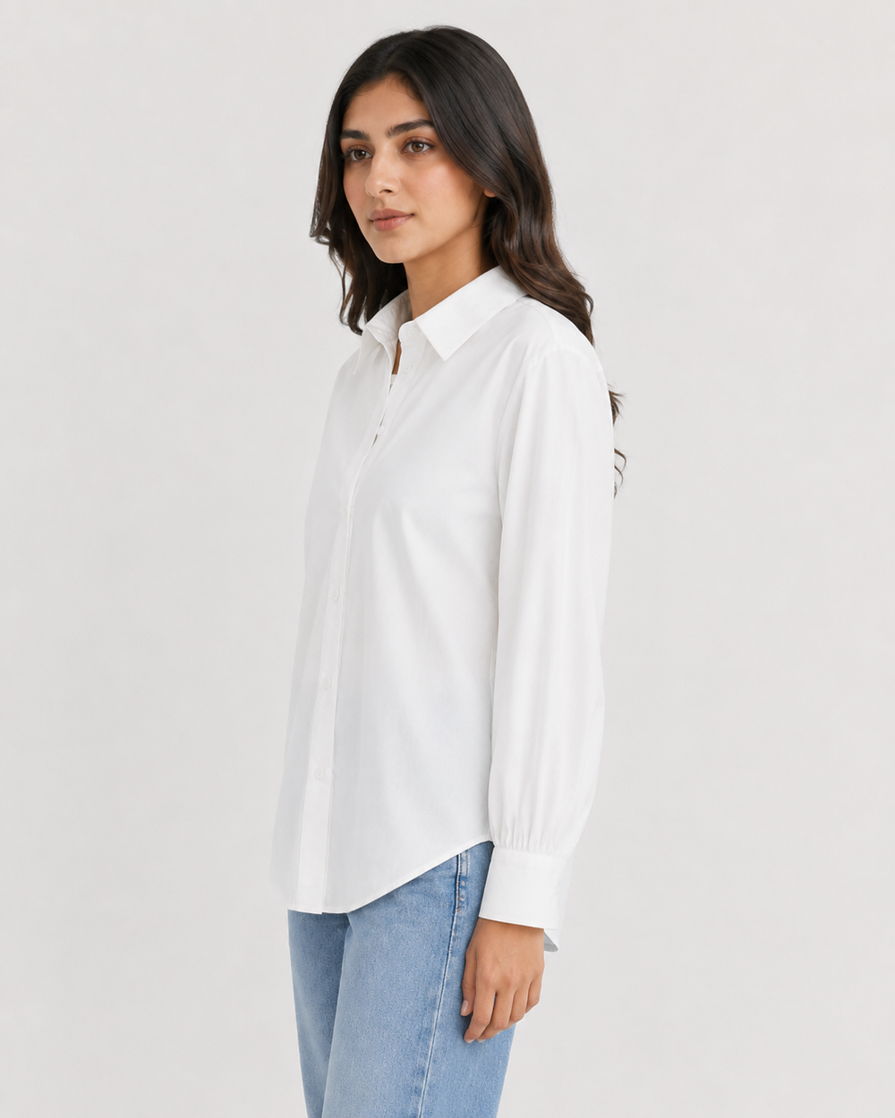 Women’s Cotton Button Down Shirt - White