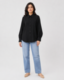 Women’s Cotton Button Down Shirt - Black