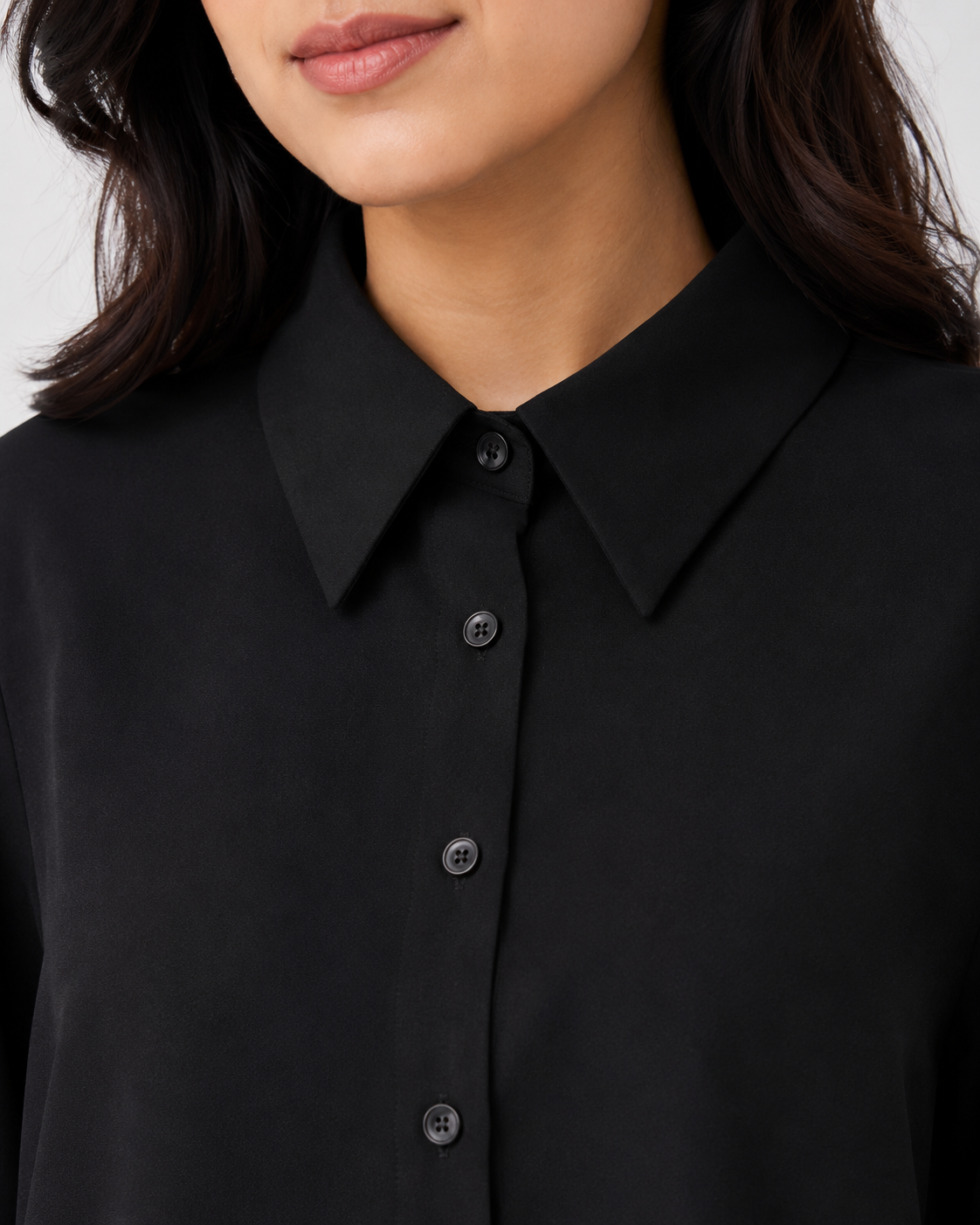 Women’s Cotton Button Down Shirt - Black