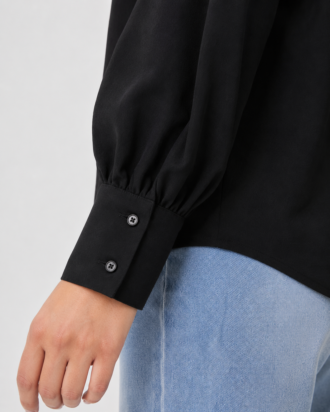 Women’s Cotton Button Down Shirt - Black