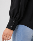 Women’s Cotton Button Down Shirt - Black
