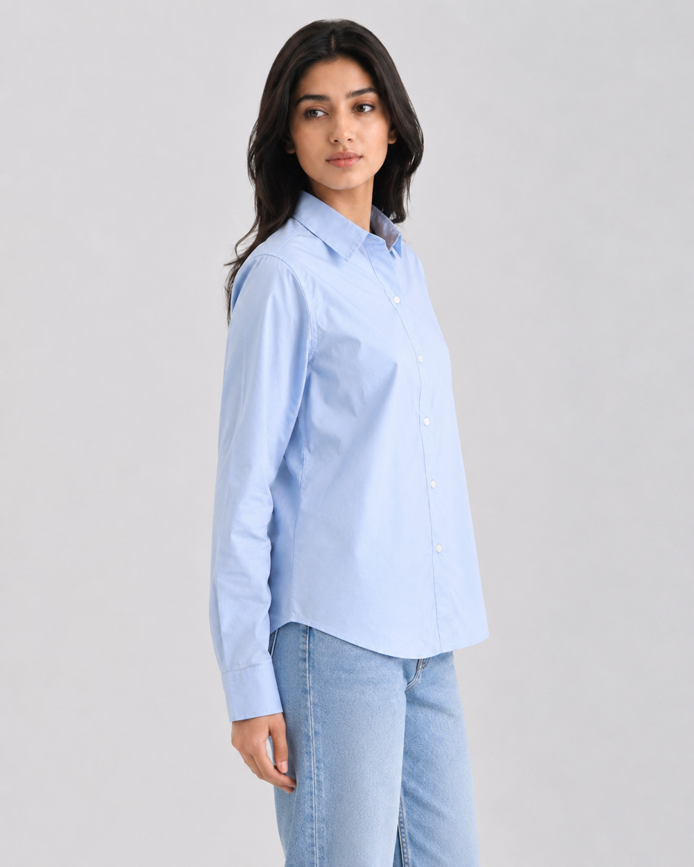 Women’s Cotton Button Down Shirt - Sky Blue