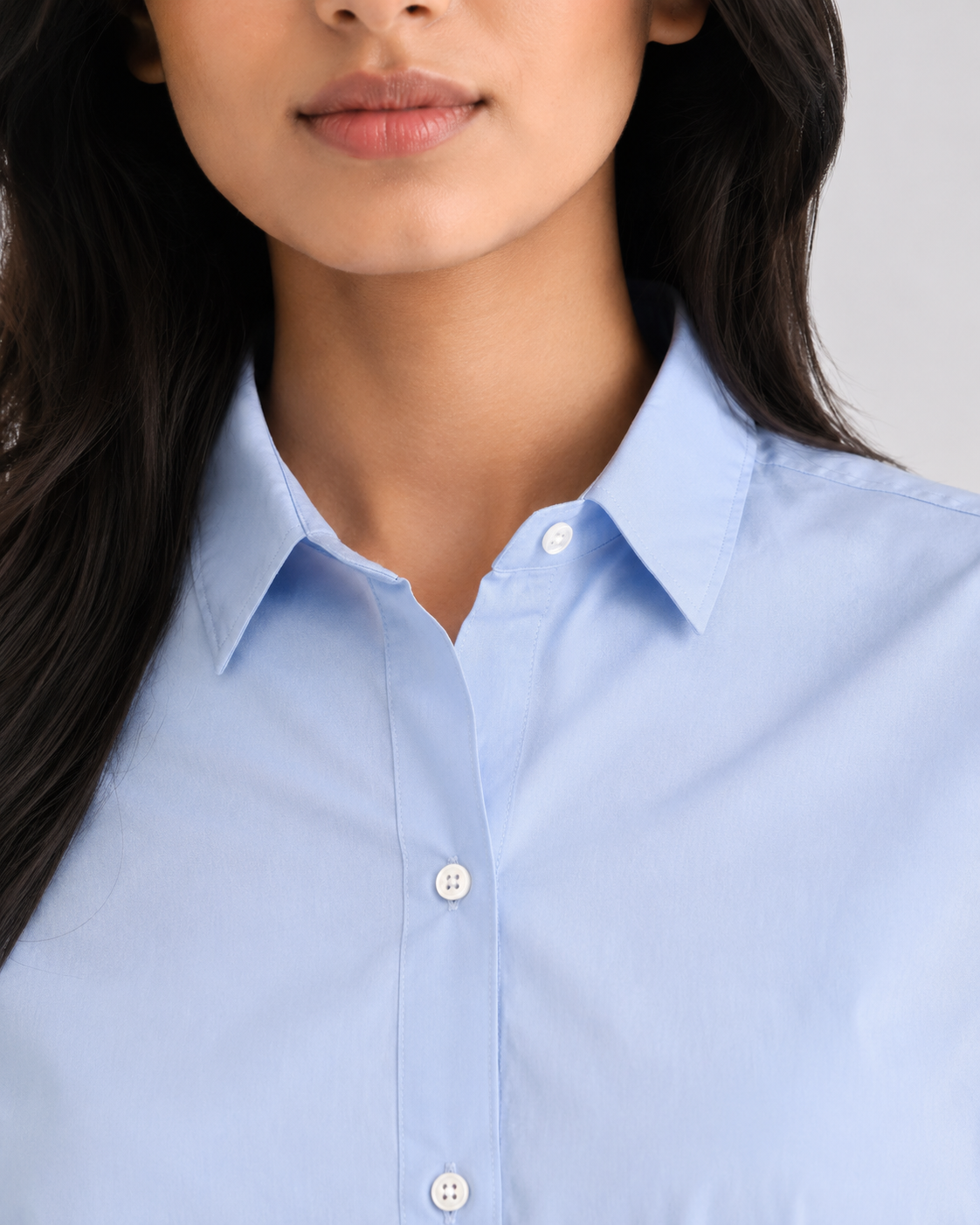 Women’s Cotton Button Down Shirt - Sky Blue