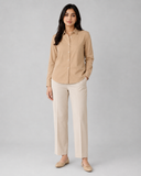 Women’s Cotton Button Down Shirt - Beige