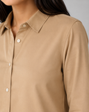 Women’s Cotton Button Down Shirt - Beige