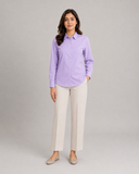 Women’s Cotton Button Down Shirt - Lavender