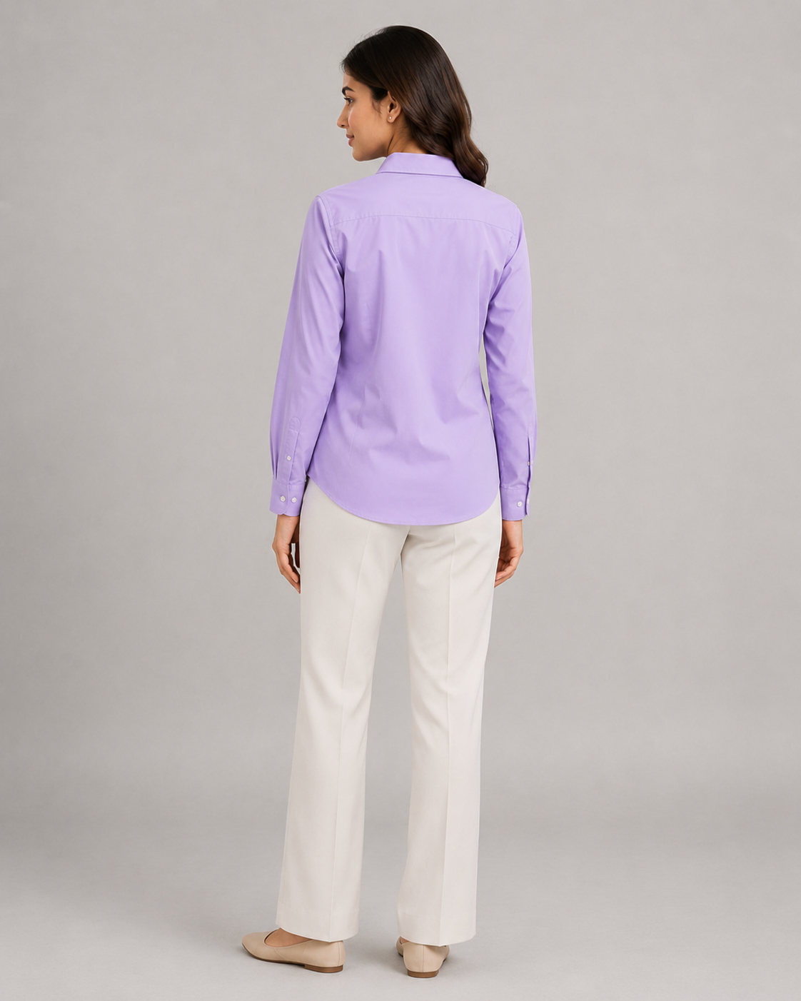 Women’s Cotton Button Down Shirt - Lavender