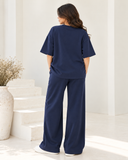 Women’s Oversized Co-Ord Set – Navy Blue | Burraq