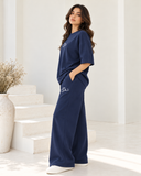Women’s Oversized Co-Ord Set – Navy Blue | Burraq
