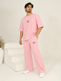 Men's Oversized Co-Ord Set – Pink | Burraq