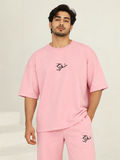 Men's Oversized Co-Ord Set – Pink | Burraq