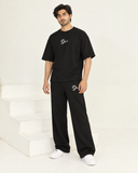 Men's Oversized Co-Ord Set – Black| Burraq