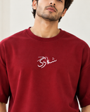 Men's Oversized Co-Ord Set – Maroon | Burraq