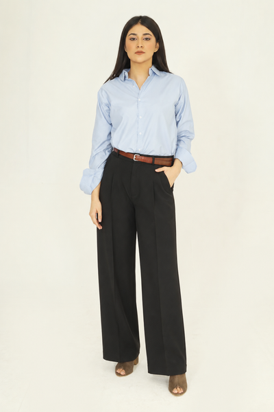 Tailored Wide Leg Pants - Black