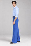 Mens Tailored Wide Leg Pants - Blue