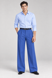 Mens Tailored Wide Leg Pants - Blue