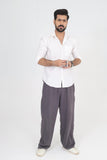 Mens Tailored Wide Leg Pants - Dark grey