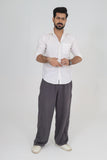 Mens Tailored Wide Leg Pants - Dark grey