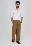 Mens Tailored Wide Leg Pants - Brown