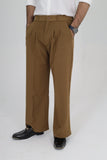 Mens Tailored Wide Leg Pants - Brown