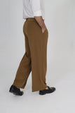 Mens Tailored Wide Leg Pants - Brown
