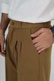 Mens Tailored Wide Leg Pants - Brown
