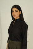 Tailored Wide Leg Pants - Olive Green