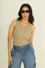 Women's Ribbed Tank Top – Beige | Pre Order
