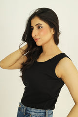 Women's Ribbed Tank Top – Black | Pre Order