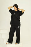 Women’s Oversized Co-Ord Set – Black | Burraq
