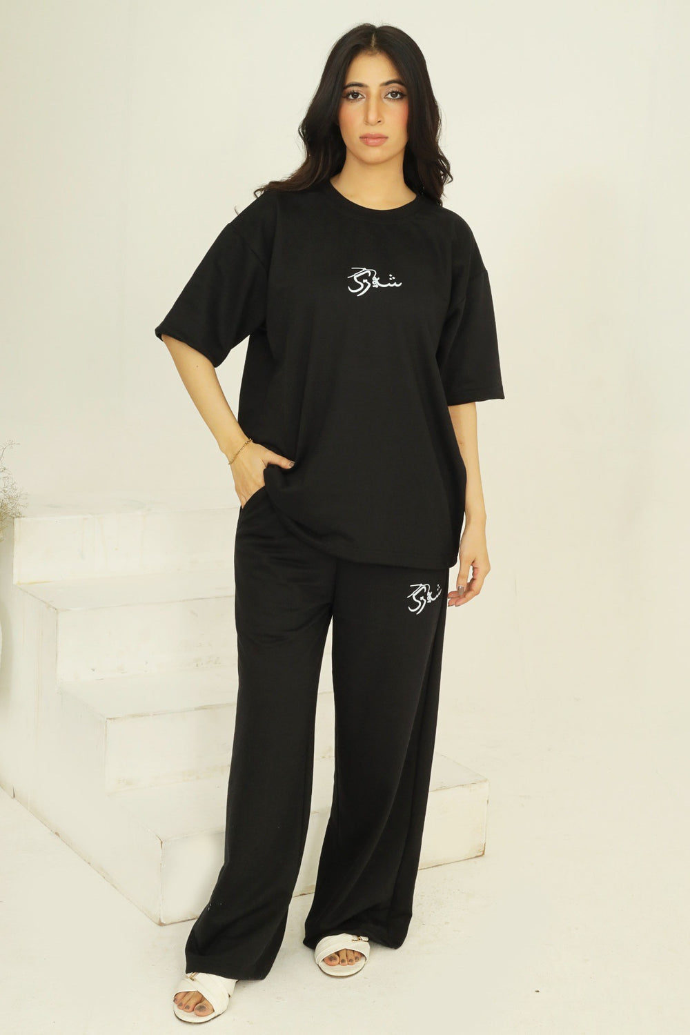 Women’s Oversized Co-Ord Set – Black | Burraq
