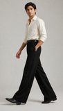 Mens Tailored Wide Leg Pants - Black
