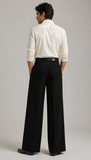 Mens Tailored Wide Leg Pants - Black