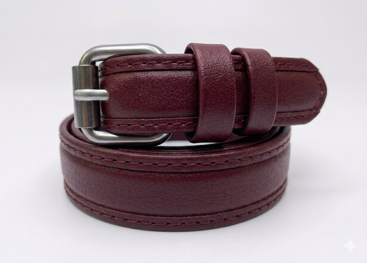Unisex Faux Luxury Waist Belts - Maroon