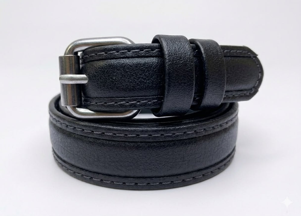 Unisex Faux Luxury Waist Belts - Black