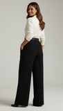 Tailored Wide Leg Pants - Black
