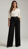 Tailored Wide Leg Pants - Black