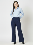 Tailored Wide Leg Pants - Blue