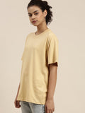 Beige Drop Shoulder Oversize T Shirt